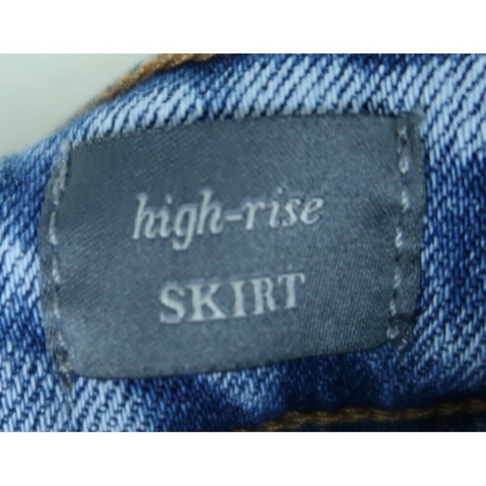 l&M Black Label High Rise Belted Frayed Raw Hem Denim Jean Skirt Size Large - Picture 8 of 10